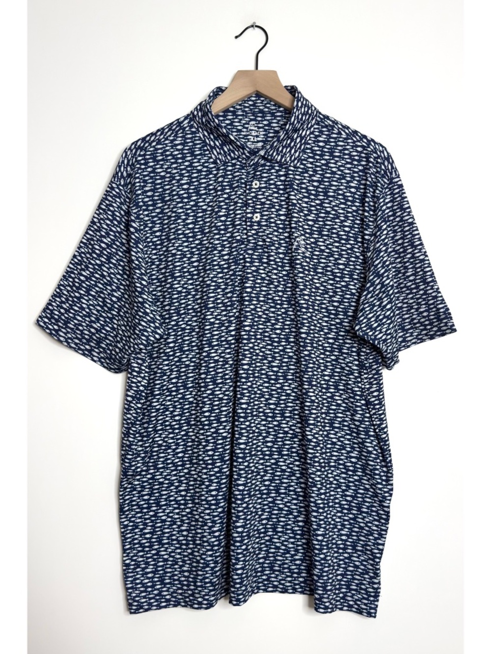 Rhoback Short Sleeve Polo Minnow Print